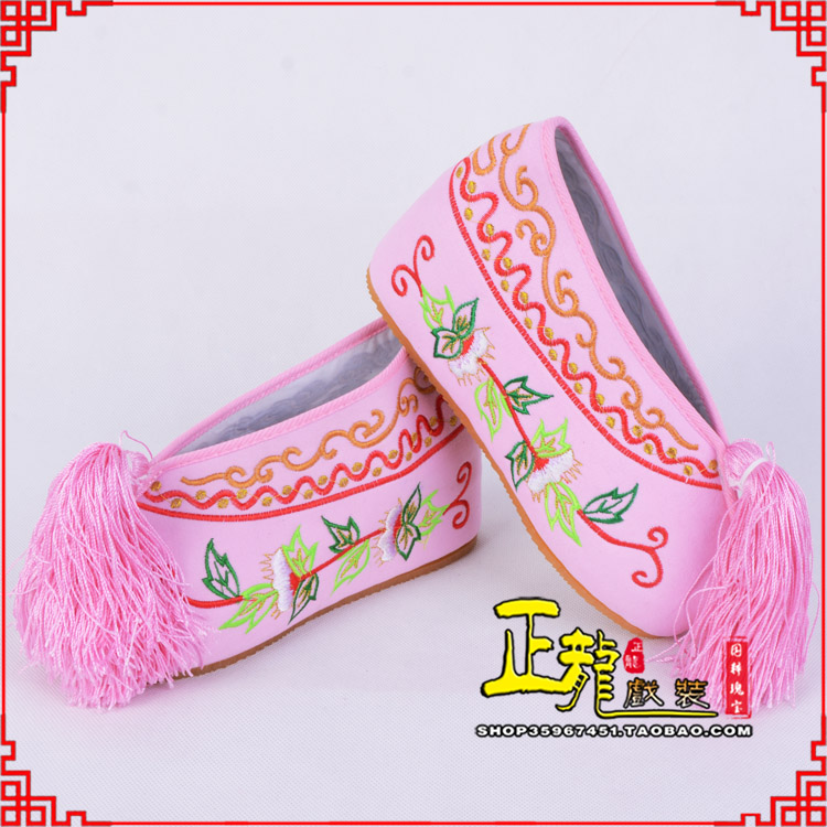 下关花旦鞋女绣花彩鞋 舒适款草花内高彩鞋