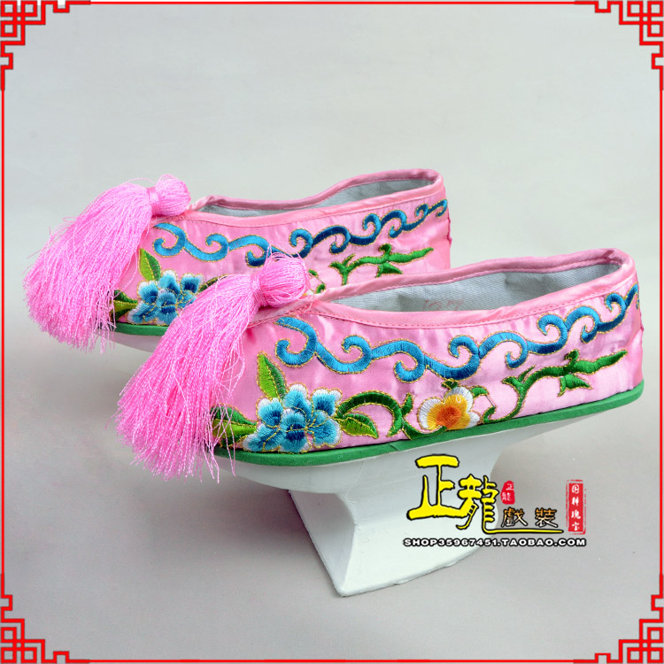 下关京越剧戏鞋花盆底清朝皇后贵妃宫女花盆底 旗鞋