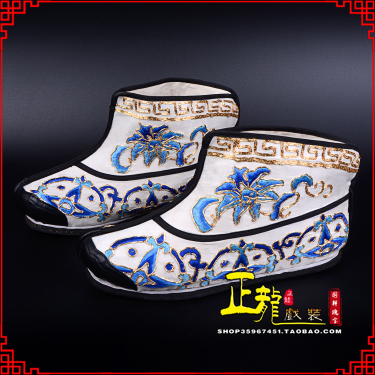 下关三岔口武生薄底 手绣绣花快靴