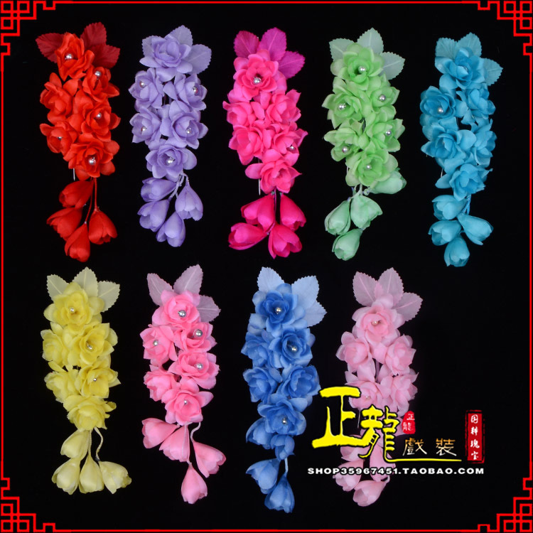 下关鬓花头饰小花头花 真丝绢花