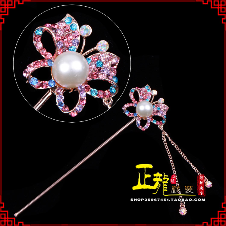 下关花旦小姐青衣头饰簪子 蝴蝶发簪