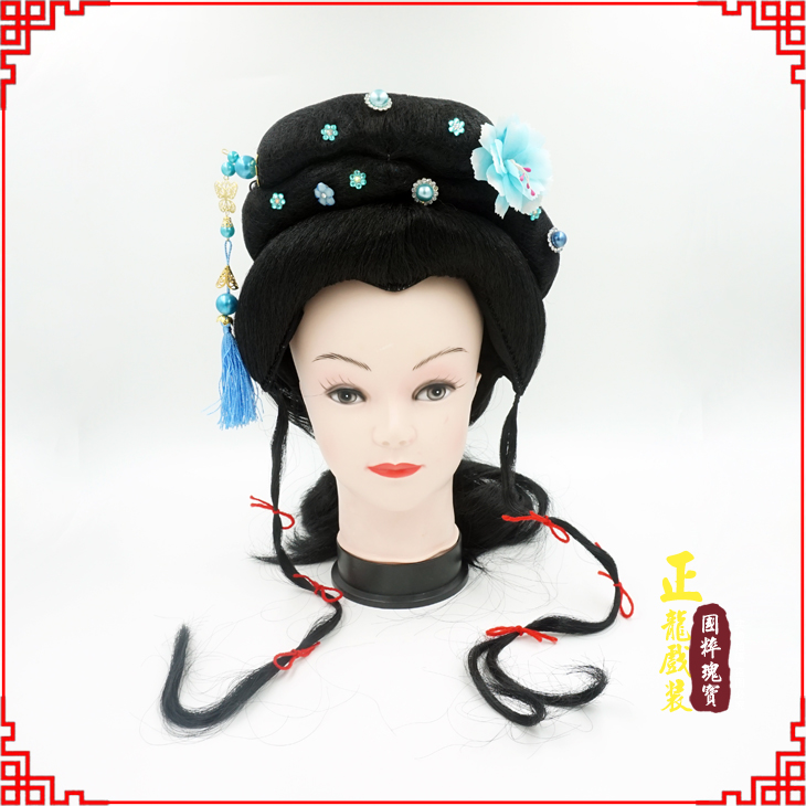 下关戏剧服装京剧越剧小旦花旦丫鬟假发 小姐头套
