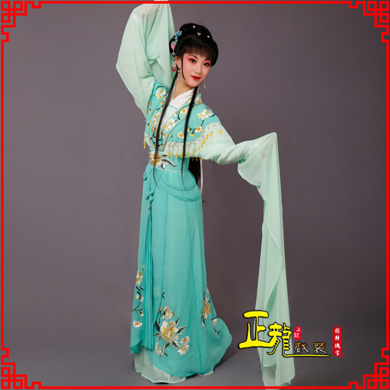 下关青衣水袖戏服演出服 云肩花旦衣